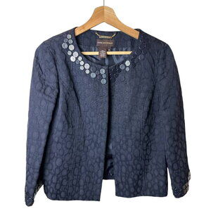 Dana Buchman Navy 2 Piece Suit Jacket & Skirt Cotton Blend Women's Size 4